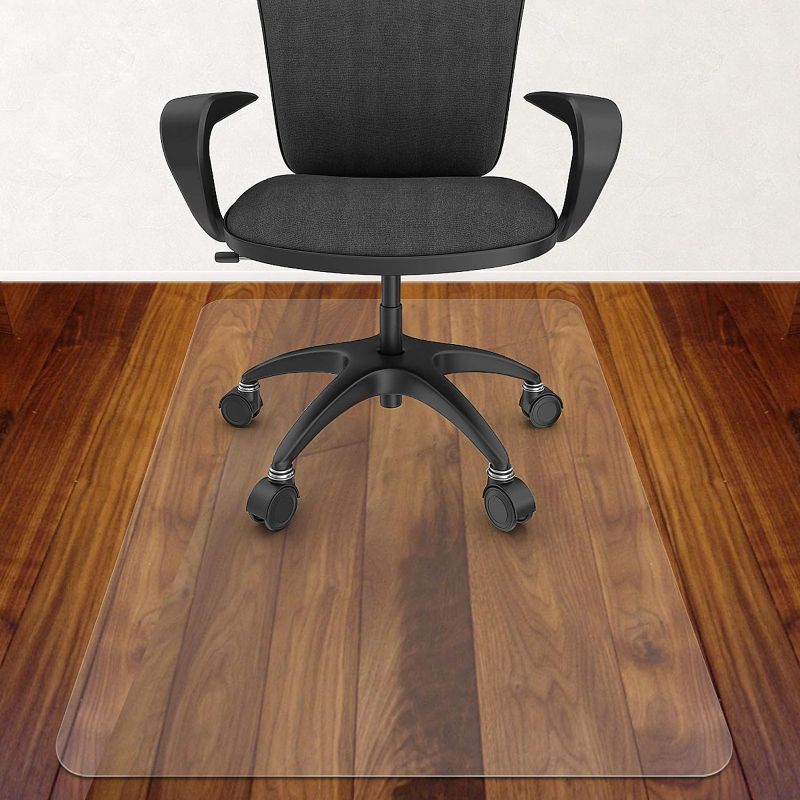 Photo 1 of Azadx Large Chair Mat for Hardwood Floor 48 x 48'', Clear Office Chair Mat for Hard Floors Square, Plastic Office Mat for Wood/Tile Floor
