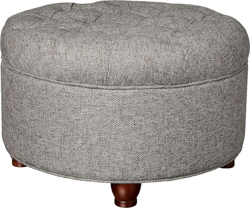 Photo 1 of 
Photo for Reference Only***Homepop Home Decor | Large Button Tufted Woven Round Storage Ottoman | Ottoman with Storage for Living Room & Bedroom (Dark Gray)
Color:Dark Gray