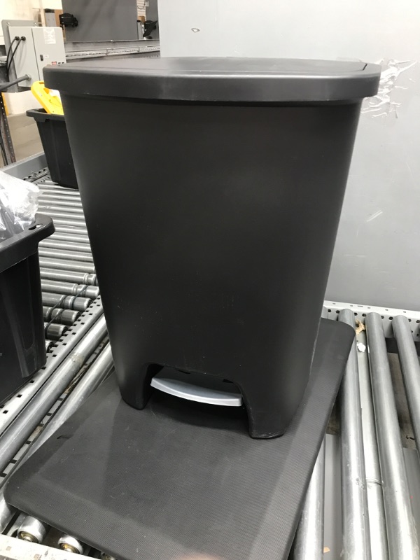Photo 2 of 
1 Can Only**Glad 13 Gallon Trash Can,  Pack | Plastic Kitchen Waste Bin with Odor Protection of Lid | Hands Free with Step On Foot Pedal and Garbage Bag Rings, Black,...
Color:Black