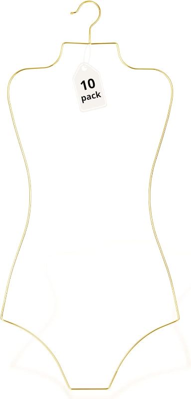 Photo 1 of 
Lingerie Hangers Wire Body Shape Display Hangers (Gold) 10 Pack Bikini Swimwear Hangers
Color:Gold