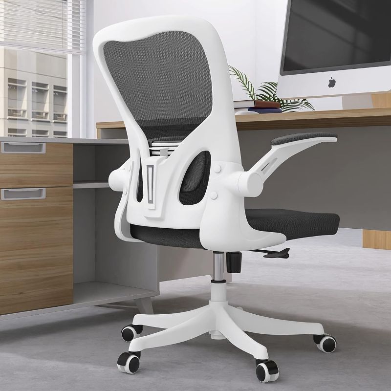 Photo 1 of 
Monhey Office Chair - Ergonomic Office Chair with Lumbar Support & Flip Up Arms Home Office Desk Chairs Rockable High Back Swivel Computer Chair White...
Color:M Black