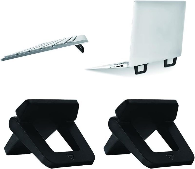 Photo 1 of Self-Adhesive Mini Portable Laptop Stand, Invisible Computer Stand, Foldable Ergonomic Desktop Stand, Compatible with MateBook X pro, D14, MacBook Air Pro.