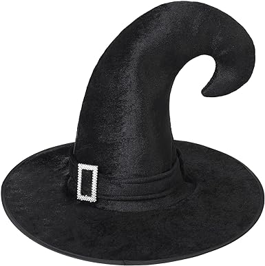 Photo 1 of JUYEJOC Black Witch Hat Halloween Decorations Witch Hats for Women Halloween Party Carnivals Cosplay Costume Accessory