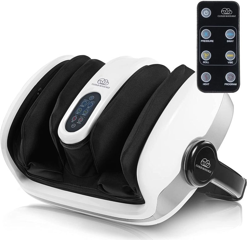 Photo 1 of Cloud Massage Shiatsu Foot Massager for Circulation and Pain Relief - Machine for Relaxation, Plantar Fasciitis Relief, Neuropathy, Heat Therapy - FSA/HSA Eligible (White - with Remote)
