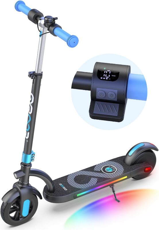 Photo 1 of Gyroor H40 Kids Electric Scooter with 180W Motor & LED Visible Display, 10 Mph, Colorful Lights, Adjustable Speed and Height, Electric Scooter for Kids Ages 8-12 Ideal Gifts
