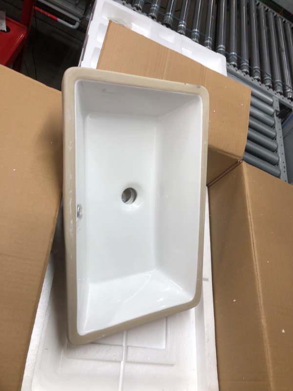 Photo 2 of 20.9 Inch Rectrangle Undermount Vitreous Ceramic Lavatory Vanity Bathroom Sink Pure White