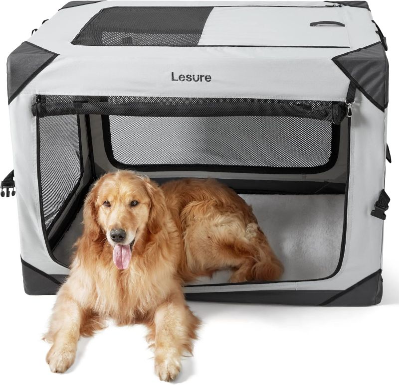 Photo 1 of 
Lesure Collapsible Dog Crate - Portable Dog Travel Crate Kennel for Extra Large Dog, 4-Door Pet Crate with Durable Mesh Windows, Indoor & Outdoor 