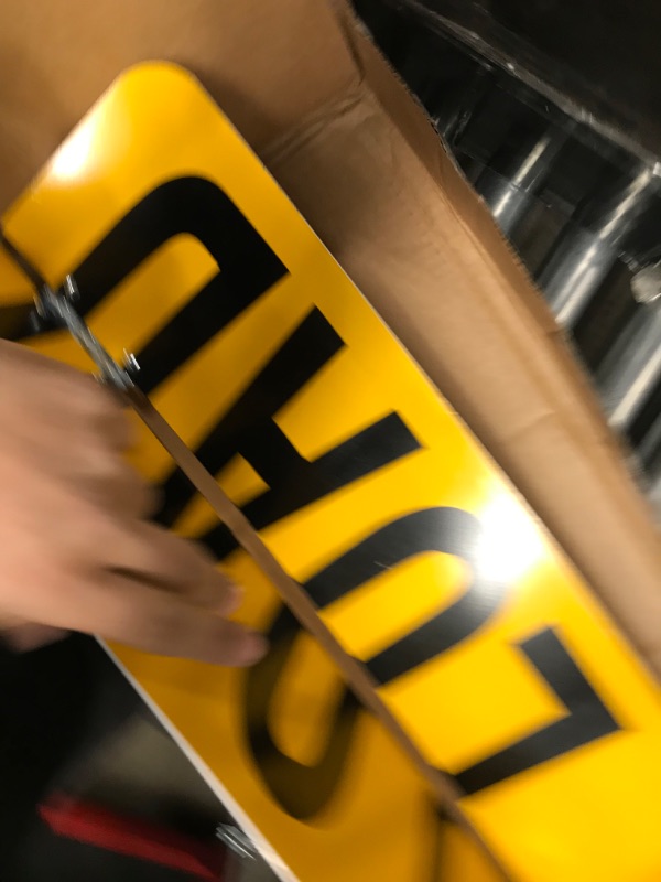 Photo 2 of VULCAN Oversize Load Sign For Trucks and Trailers - Hinged Aluminum - 12 Inch x 72 Inch Oversize Load - 12" x 72" Yellow/Black