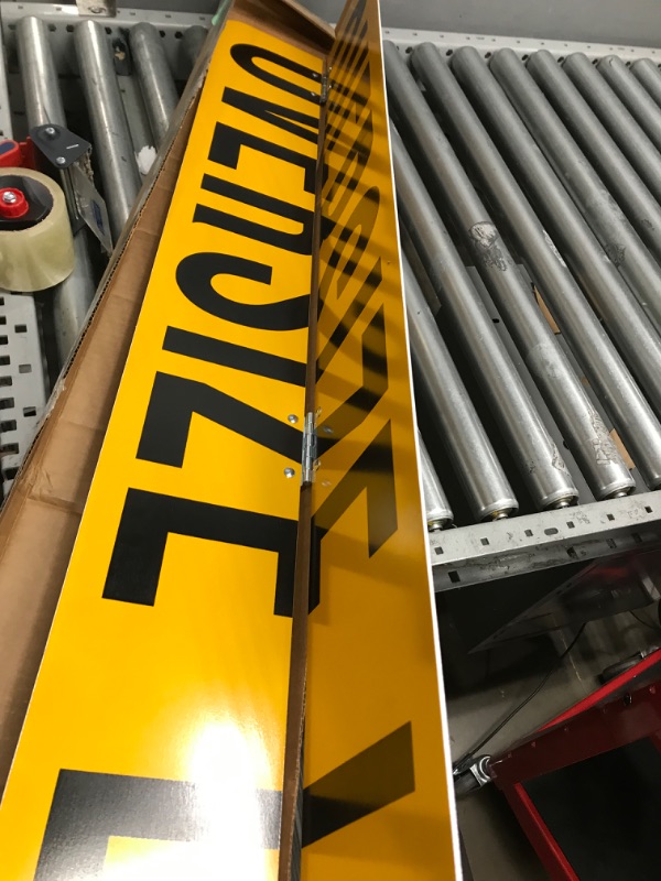 Photo 3 of VULCAN Oversize Load Sign For Trucks and Trailers - Hinged Aluminum - 12 Inch x 72 Inch Oversize Load - 12" x 72" Yellow/Black