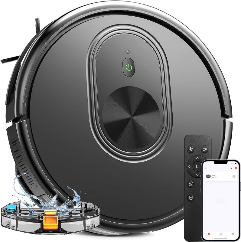 Photo 1 of *** PARTS ONLY / NON REFUNDABLE ***Robot Vacuum and Mop Combo, 3 in 1 Mopping Robotic Vacuum with Schedule, App/Bluetooth/Alexa, 1600Pa Max Suction, Self-Charging Robot Vacuum Cleaner, Slim, Ideal for Hard Floor, Pet Hair, Carpet
*** 