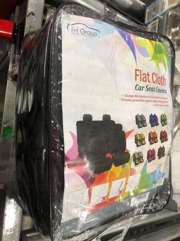 Photo 1 of FH Group Full Set Black Cloth - Universal Fit Automotive Seat Covers, Low Back Front Seat Covers, Solid Back Seat Cover, Washable Car Seat Cover for SUV, Sedan and Van BLACK Seat Covers