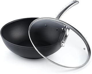 Photo 1 of All-Clad Hard Anodized Nonstick Dishwasher Safe PFOA Free Chefs Pan / Wok Cookware, 12-Inch, Blackbv