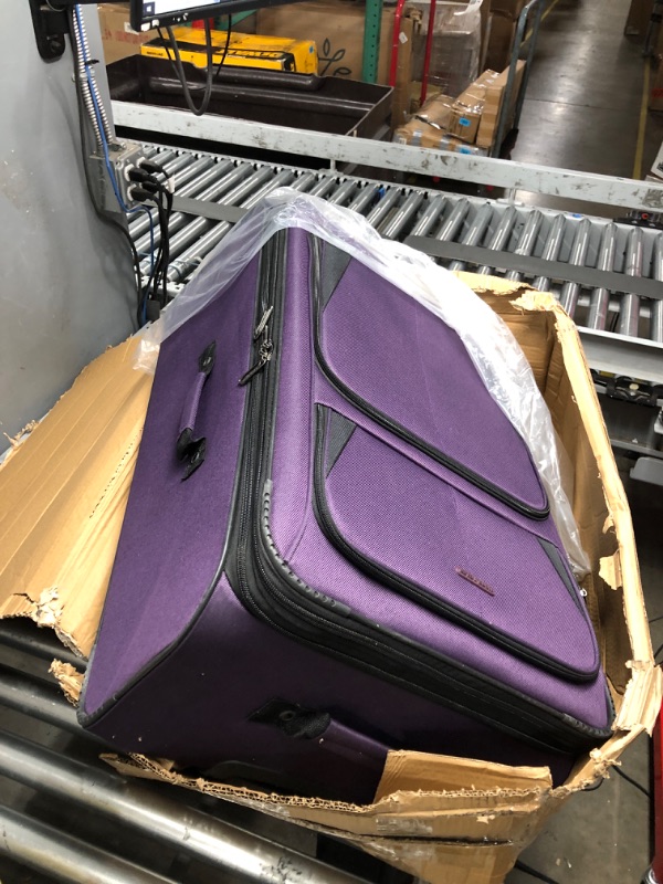 Photo 2 of U.S. Traveler Aviron Bay Expandable Softside Luggage with Spinner Wheels, Purple, 3-Piece Set (23/27/31) 3-Piece Set (23/27/31) Purple