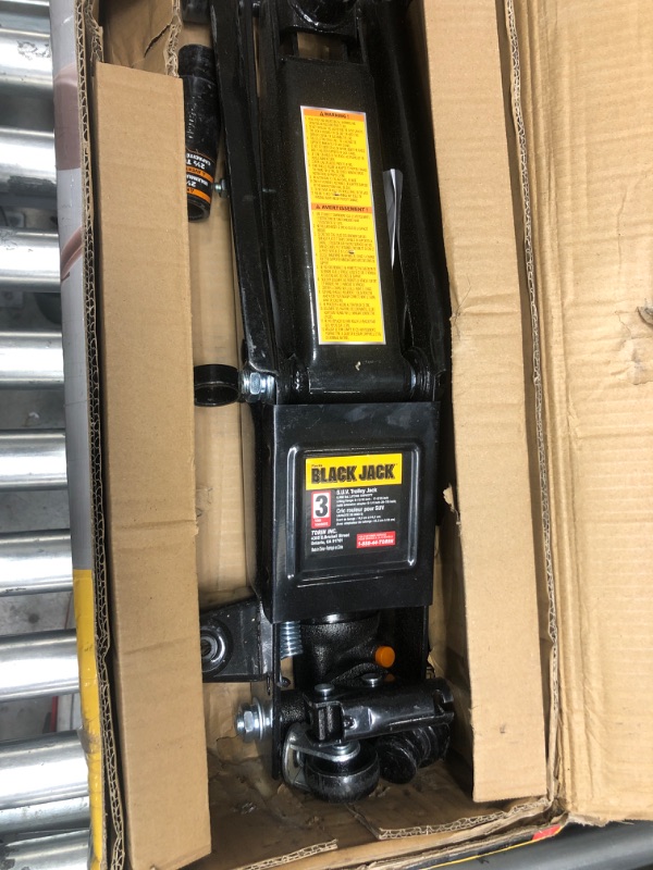 Photo 2 of Torin T83006W Blackjack Hydraulic Trolley Service/Floor Jack (Fits: SUVs and Extended Height Trucks): 3 Ton (6,000 lb) Capacity, Black