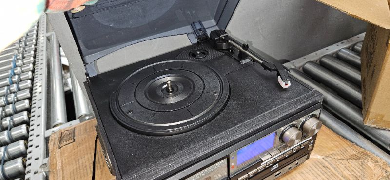 Photo 4 of LoopTone 10 in 1 Bluetooth in/Out Record Player 3 Speed Vinyl Vintage Turntable CD Player Cassette AM/FM Radio 2 Built in Speaker USB/SD Recorder Aux-in RCA Line-Out
