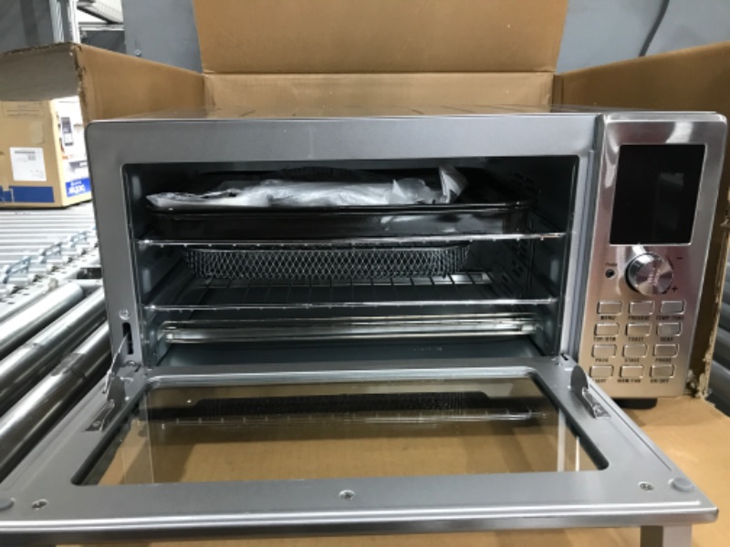Photo 3 of (PARTS ONLY)NUWAVE Bravo Air Fryer Toaster Smart Oven, 12-in-1 Countertop Convection, 30-QT XL Capacity, 50°-500°F Temperature Controls, Top and Bottom Heater Adjustments 0%-100%, Brushed Stainless Steel Look