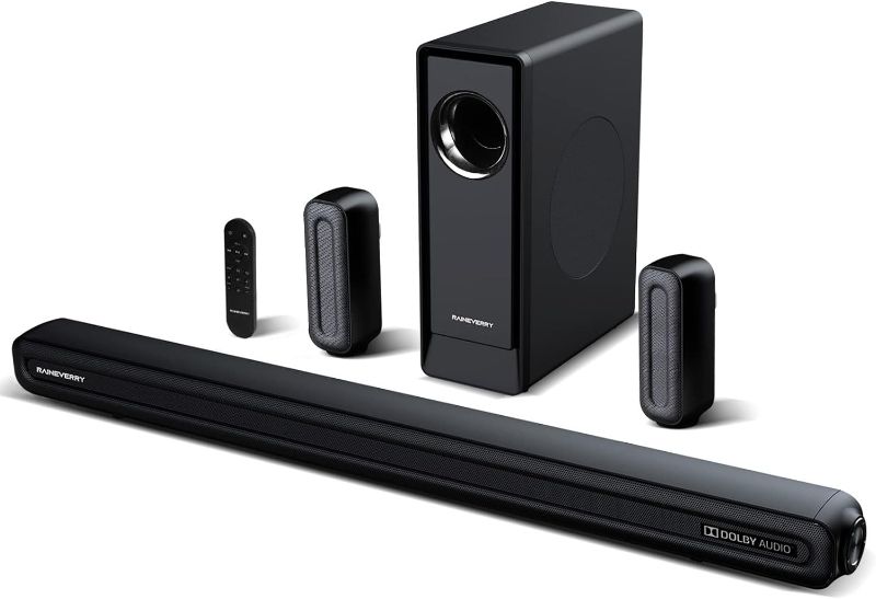 Photo 1 of 5.1 CH Surround Sound Bar System with Dolby Audio, Sound Bars, Wireless Subwoofer & Rear Speaker, Dolby Digital Plus, Bluetooth 5.0 for Home Theater, 4K & HD TVs| HDMI & Optical