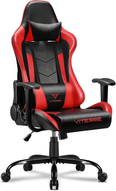 Photo 1 of VITESSE Ergonomic Red Gaming Chair for Adults, 330 lbs PC Computer Chair, Racing Office Chair, Silla Gamer Height Adjustable Swivel Chair with Lumbar Support and Headrest…
