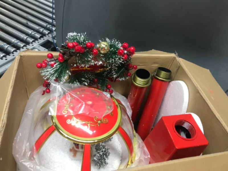 Photo 1 of * see images for damage *
Fraser Hill Farm Let It Snow Series 69-in. Musical Snow Globe Lamp Post with Santa Claus | 2 Festive Signs |