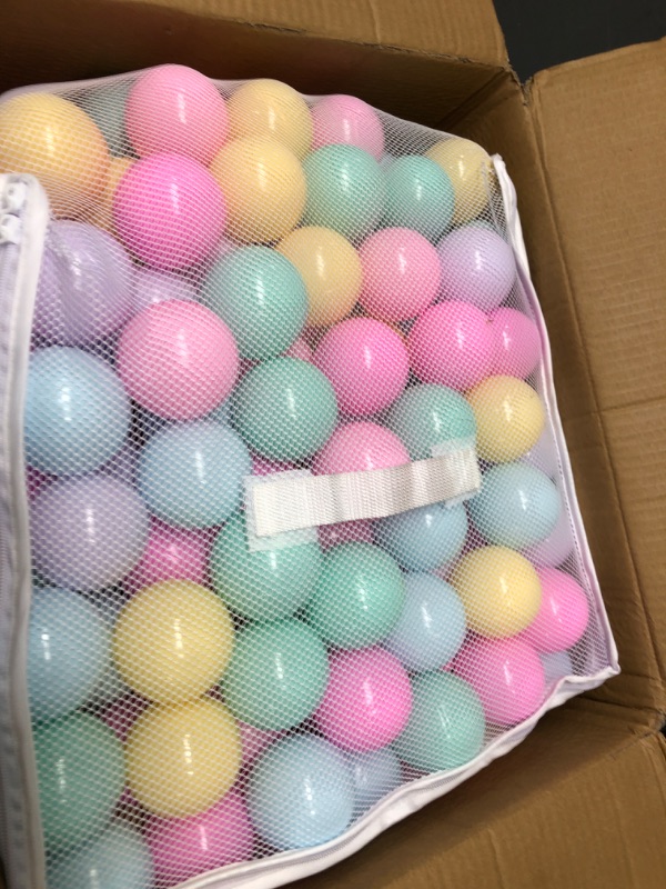 Photo 1 of Amazon Basics BPA Free Crush-Proof Plastic Ball Pit Balls with Storage Bag, Toddlers Kids 12+ Months, 6 Pastel Colors - Pack of 400 6 Pastel Colors 400 Balls