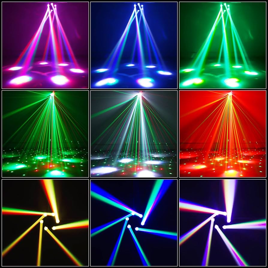 Photo 1 of Moving Head DJ Lights, 150W RGBW LED Moving Head Light with Mixed Lighting Effects, 6 Arms Party Lights Support DMX-512 & Sound Activated, Stage Lights for Party Disco KTV Wedding Club