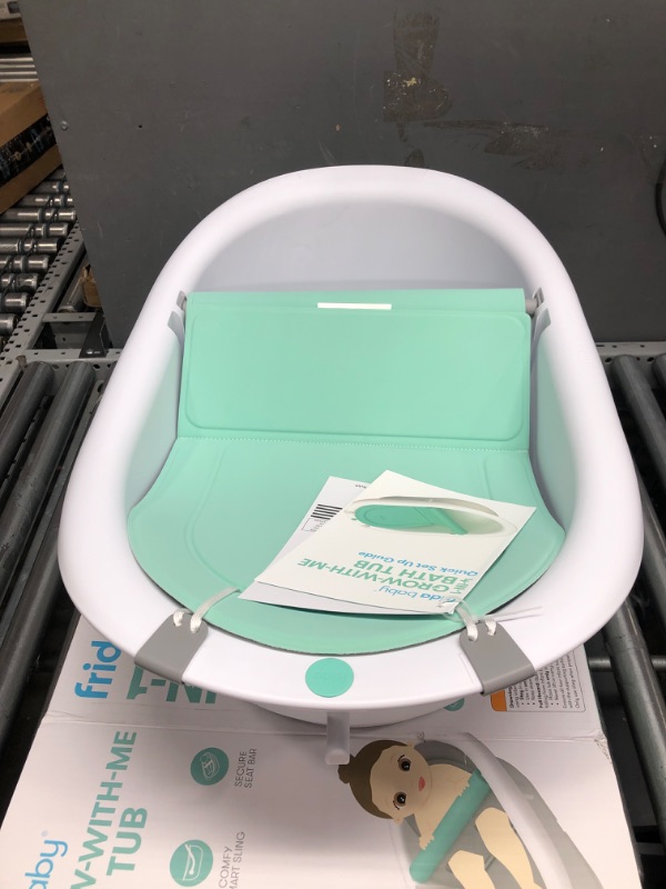 Photo 2 of 4-in-1 Grow-with-Me Bath Tub by Frida Baby Transforms Infant Bathtub to Toddler Bath Seat with Backrest for Assisted Sitting in Tub