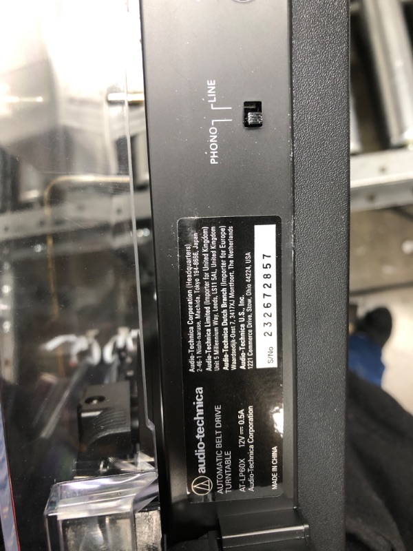 Photo 4 of **SEE NOTES/NON-REFUNDABLE FOR PARTS**
Audio-Technica At-LP60X-BW Fully Automatic Belt-Drive Stereo Turntable, Hi-Fi, 2 Speed, Dust Cover, Anti-Resonance, Die-Cast Aluminum Platter Brown

