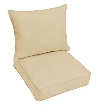 Photo 1 of 23.5 x 23 Deep Seating Outdoor Corded Cushion Set in Sunbrella Spectrum Sand
