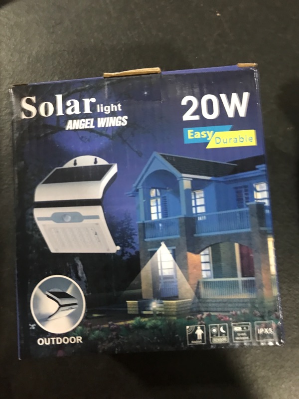 Photo 2 of 20W Solar Powered Outdoor Wall Lights with Wireless Super Bright 36 LED,Solar Motion Sensor Lights with 3 Optional Modes for Outside Wall Garden Fence Stairs Garage A4-Style 4