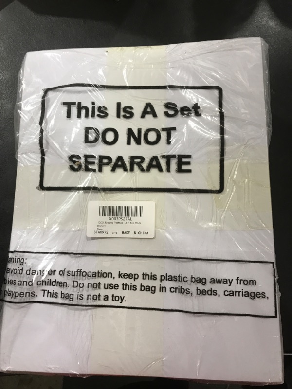 Photo 2 of 1000 Sheets Perforated Paper for Statements Invoices Gift Certificates Coupons 8-1/2" x 11" Letter Size Perforated Paper 20 lb 75 GSM 2 Horizontal Perfs 3 2/3" and 7 1/3" from Bottom