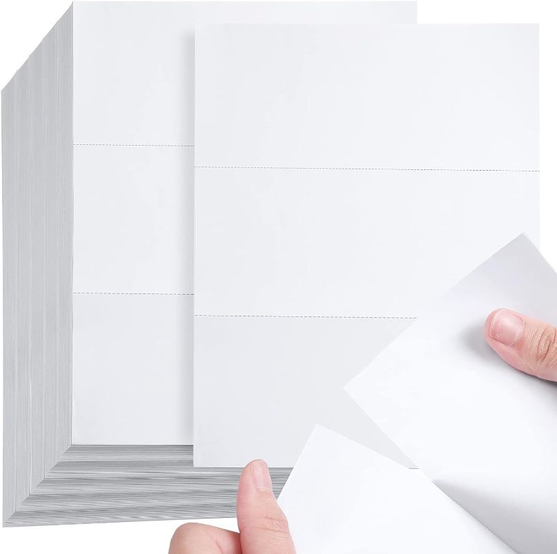 Photo 1 of 1000 Sheets Perforated Paper for Statements Invoices Gift Certificates Coupons 8-1/2" x 11" Letter Size Perforated Paper 20 lb 75 GSM 2 Horizontal Perfs 3 2/3" and 7 1/3" from Bottom