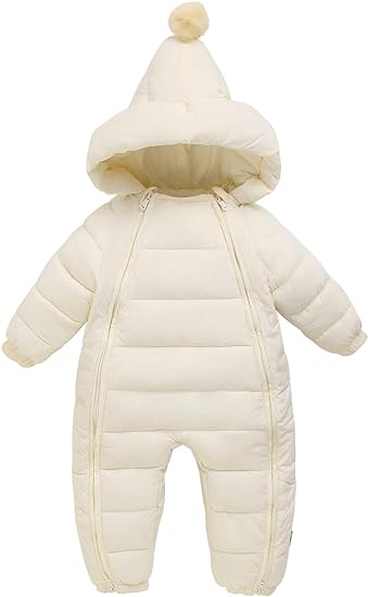 Photo 1 of Baby One Piece Snowsuit Infant Hooded Down Winter Romper Toddler Zipper Puffer Jacket Jumpsuit SIZE 3T