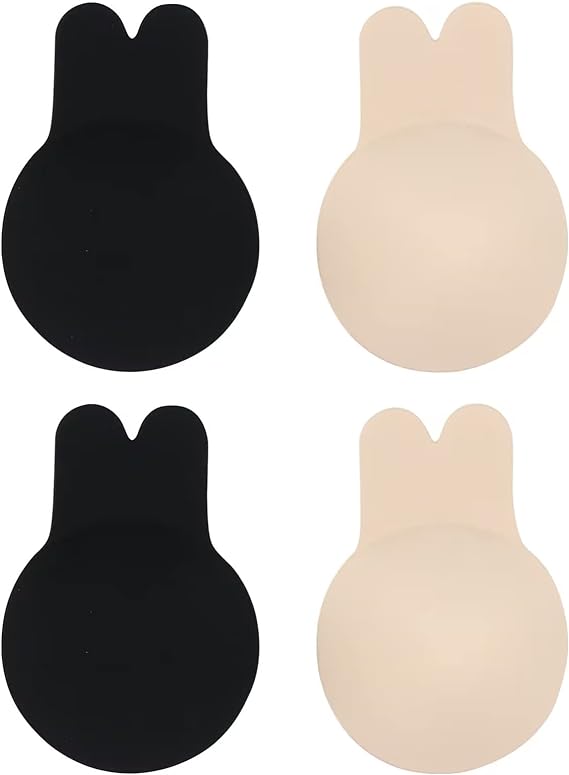 Photo 1 of 2 PACK- Tiuyov Silicone Nipple Cover 2 Pairs Rabbit Ear Women's Reusable Adhesive Invisible Nipple Pasties Adhesive Invisible Bra XXXL
