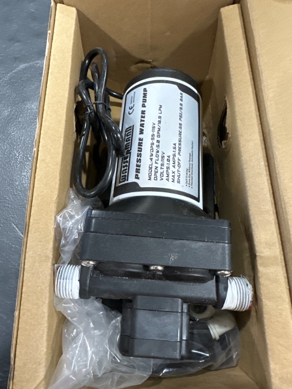 Photo 2 of WASSERMANN Water Pressure Booster Pump 115V AC with Pressure Switch,Self-priming Water Pump 5.0GPM 55PSI,for RV Kitchen Barthroom Marine Yacht Garden 4WDP5-55-115V