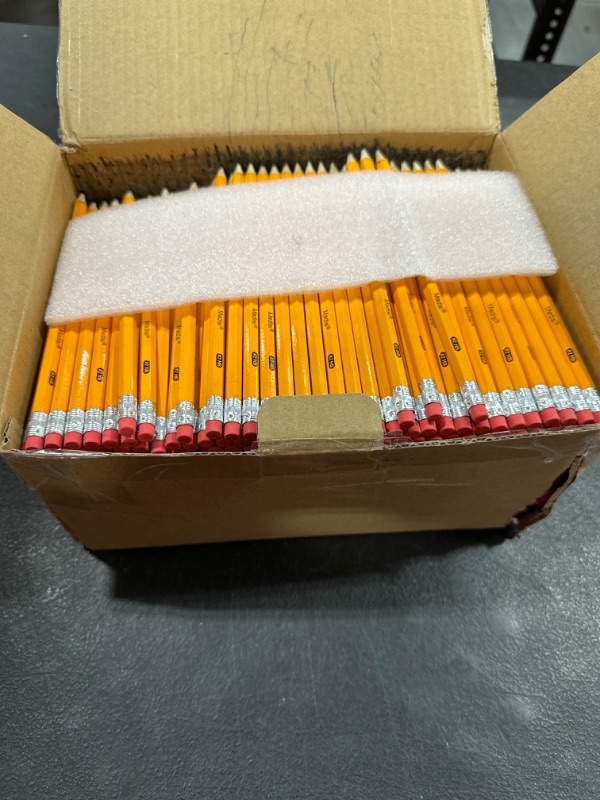 Photo 2 of Madisi Wood-Cased #2 HB Pencils, Yellow, Pre-sharpened, Bulk Pack, 576 pencils in box