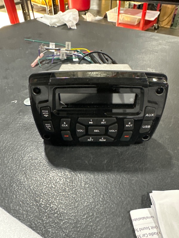 Photo 1 of Citreal Marine Stereo Audio Radio Car Stereo Receivers Waterproof Boat Media with AM/FM Music Radio Car Vehicles for Golf Cart ATV UTV Motorcycle Head Unit Sound System