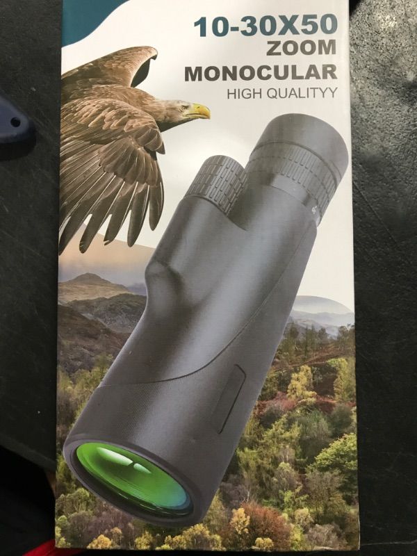 Photo 1 of 10-30x50 High Power Monocular Telescope, Adjustable Magnification, with Smartphone Holder, Metal Tripod, FMC Coating, BAK4 Prism, Waterproof and Anti-fogging.
