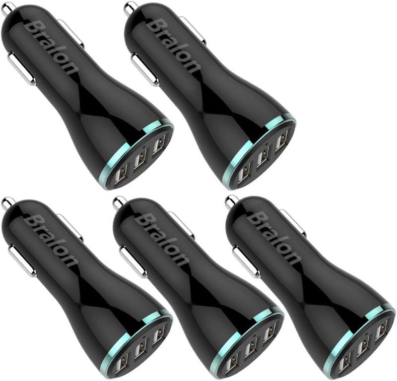 Photo 1 of USB Car Charger[5-Pack],Bralon 24W/4.8A Rapid Car Charger Compatible with Phone 12(Pro Max)/12 mini/11 Pro Max/Xs/Xs max/Xr/X/8,G.alaxy Note S10/S9/S8 and More
