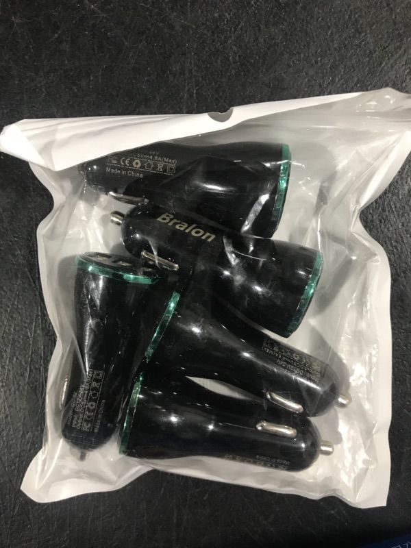 Photo 2 of USB Car Charger[5-Pack],Bralon 24W/4.8A Rapid Car Charger Compatible with Phone 12(Pro Max)/12 mini/11 Pro Max/Xs/Xs max/Xr/X/8,G.alaxy Note S10/S9/S8 and More
