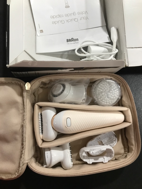 Photo 2 of Braun Epilator Silk-épil 9 9-030 with Flexible Head, Facial Hair Removal for Women and Men, Shaver & Trimmer, Cordless, Rechargeable, Wet & Dry, Beauty Kit with Body Massage Pad