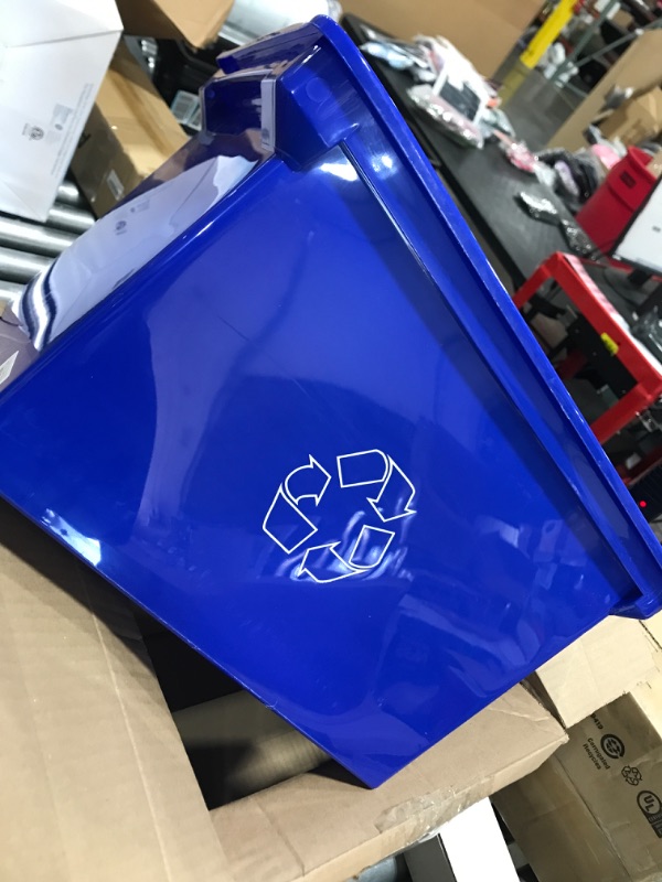 Photo 2 of Storex 9 Gallon Recycle Bin, Blue (STX61549U01C)