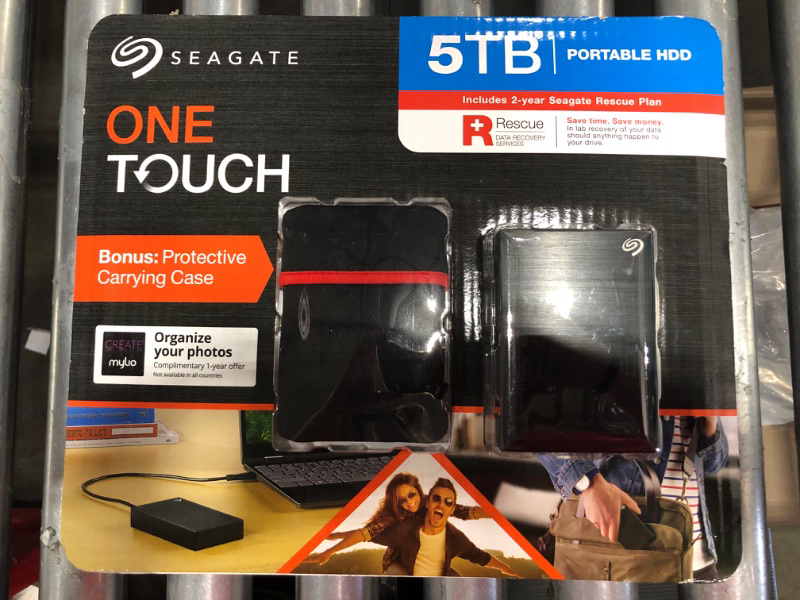 Photo 2 of Seagate One Touch 5TB External Hard Drive Black USB 3.0
