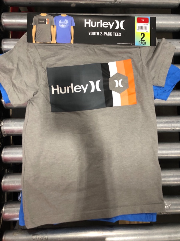 Photo 1 of [Size 7/8] Hurley Boys 2 Set of 2 Graphic Tees- Grey/Blue