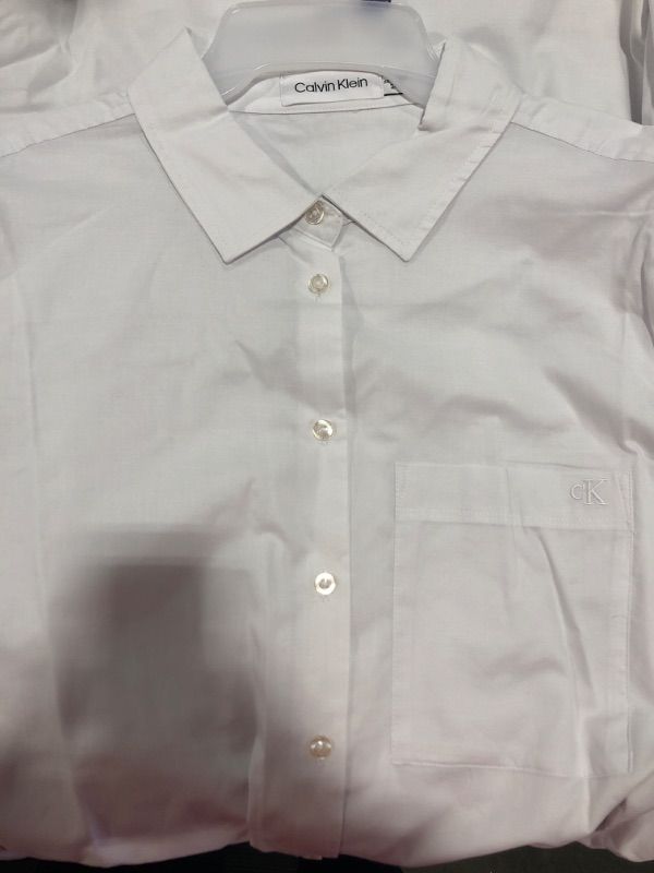 Photo 1 of [Size XXL] Calvin Klein Men's Long Sleeve Button Down Dress Shirt- White