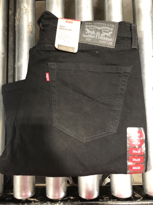 Photo 2 of [Size 34x34] Levi's Men's 505 Regular Fit Jeans -Black