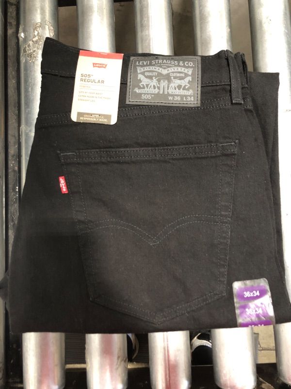 Photo 2 of [Size 36x34] Levi's Men's 505 Regular Fit Jeans -Black
