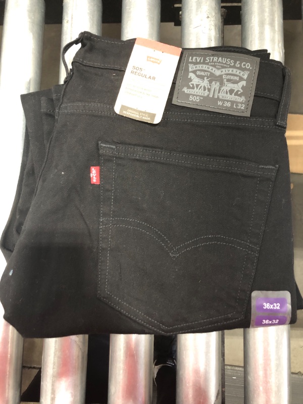 Photo 2 of [Size 36x32] Levi's Men's 505 Regular Fit Jeans -Black