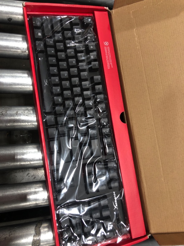 Photo 3 of HyperX Alloy Origins - Mechanical Gaming Keyboard, Software-Controlled Light & Macro Customization, Compact Form Factor, RGB LED Backlit - Linear HyperX Red Switch & Pulsefire Haste – Gaming Mouse Black Full Size HyperX Red Keyboard + Pulsefire Haste Gami