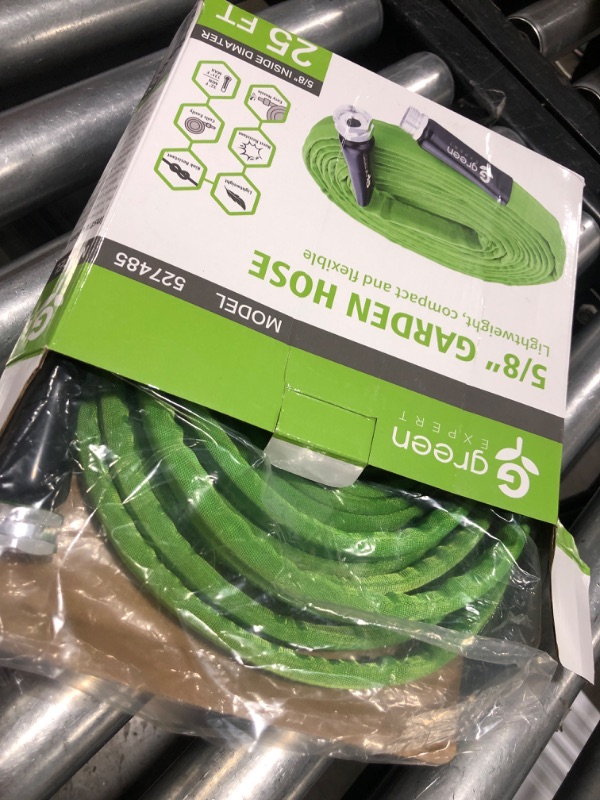 Photo 2 of Green Expert Flat Garden Hose Portable Metal Adapters 3/4" GHT Easy to Install for Garden Irrigation Water Transport Discharge Pipe Backyard Watering Draining Kit Lightweight 25-Foot