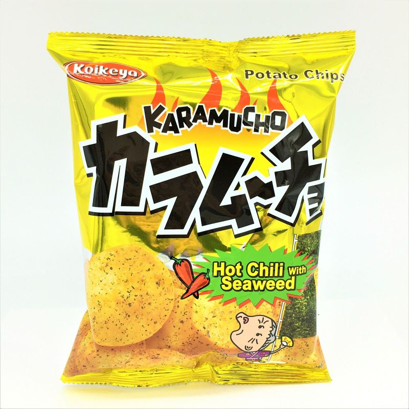 Photo 1 of Koikeya Karamucho Hot Chili With Seaweed Potato Chips 54 g, Pack of 10, Best By:12/25/2023